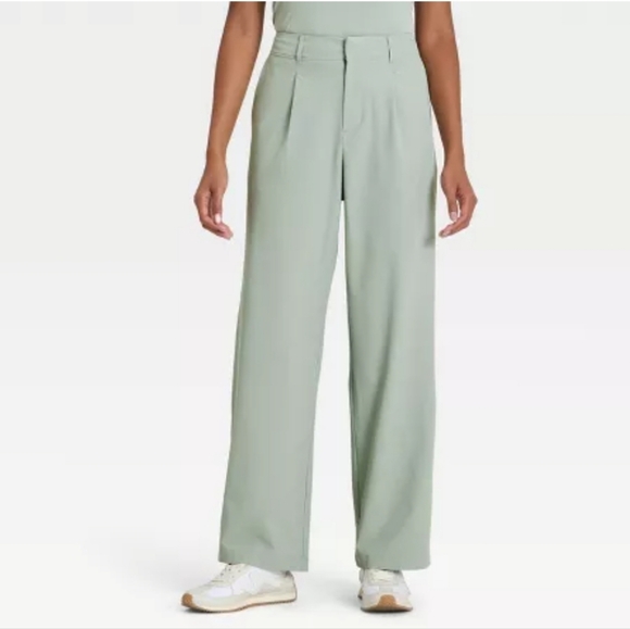 all in motion Pants - All in Motion Light Green Wide-Leg Woven High Rise Trousers Size Large
